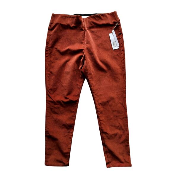 New Soft Surroundings Women's Pull-On Skinny Ankle Corduroy Pants Brown Size MP - Picture 1 of 9